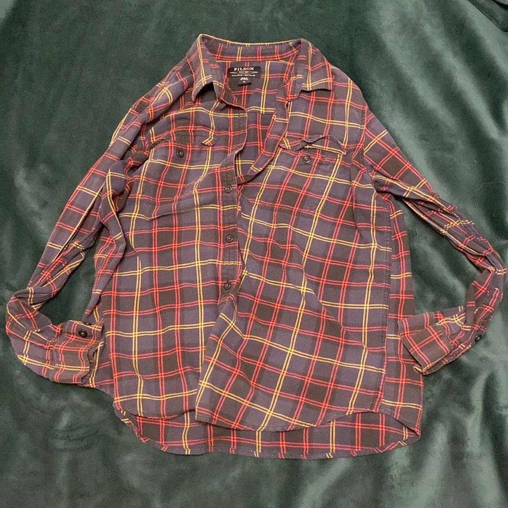 Authentic Filson Button Up Shirt Plaid Western Hipster Grunge XL
